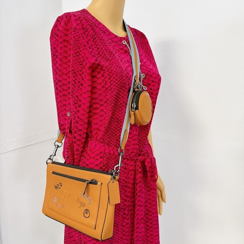 Coach C8290 Holden Crossbody With Diary Embroidery In Gunmetal/Penny Multi