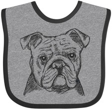 Inktastic English Bulldog Sketch Portrait Baby Bib Pets Dog Doggy Cute Pet I Art