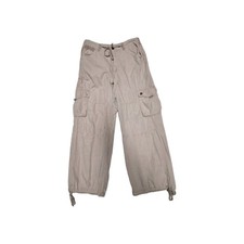 Pilcro Anthropologie Womens Tan Drawstring Straight High Rise Cargo Pants 30