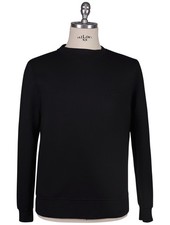 NEW KITON KNT BLACK VISCOSE EA SWEATER CREWNECK EU 52 - US 42 - L TA252