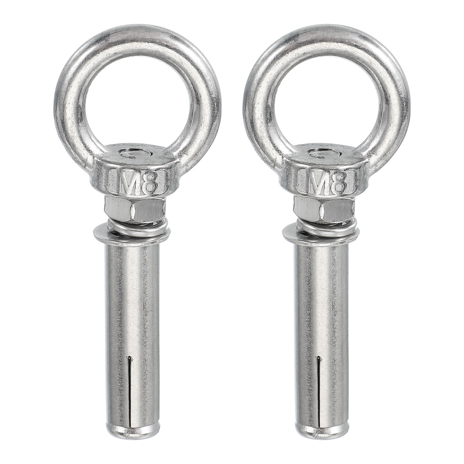 2 Pcs M8x60mm Concrete Eye Bolt Expansion Lifting Bolts Fastener Silver