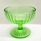 VTG Hazel Atlas Uranium Glass Sherbet Cup Green Depression Glass UV Glows READ