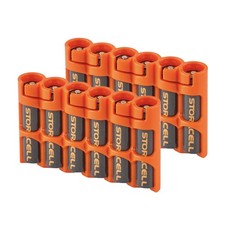Slimline AAA-6 Battery Storage Caddy and Dispenser Pack of 2 , Orange, Holds...