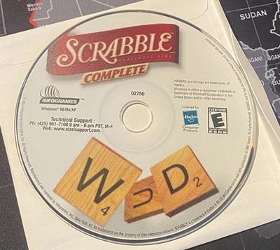 Scrabble Complete PC Game CD Disc Only Infogrames Hasbro Vintage Retro Win 98 XP