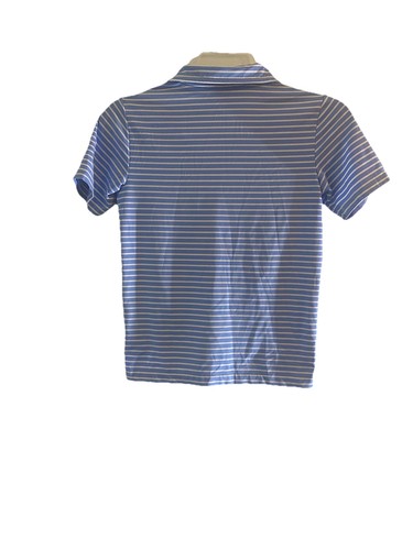 Vineyard Vines Shirt Boys 7 Polo Shirt Short Sleeve Lightweight Blue Stripes - Picture 2 of 4