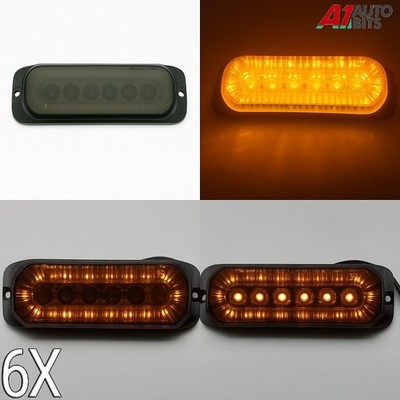 6X LED Bernstein Strobe DRL Marker Licht Halo Ring Warnlicht 12/24V