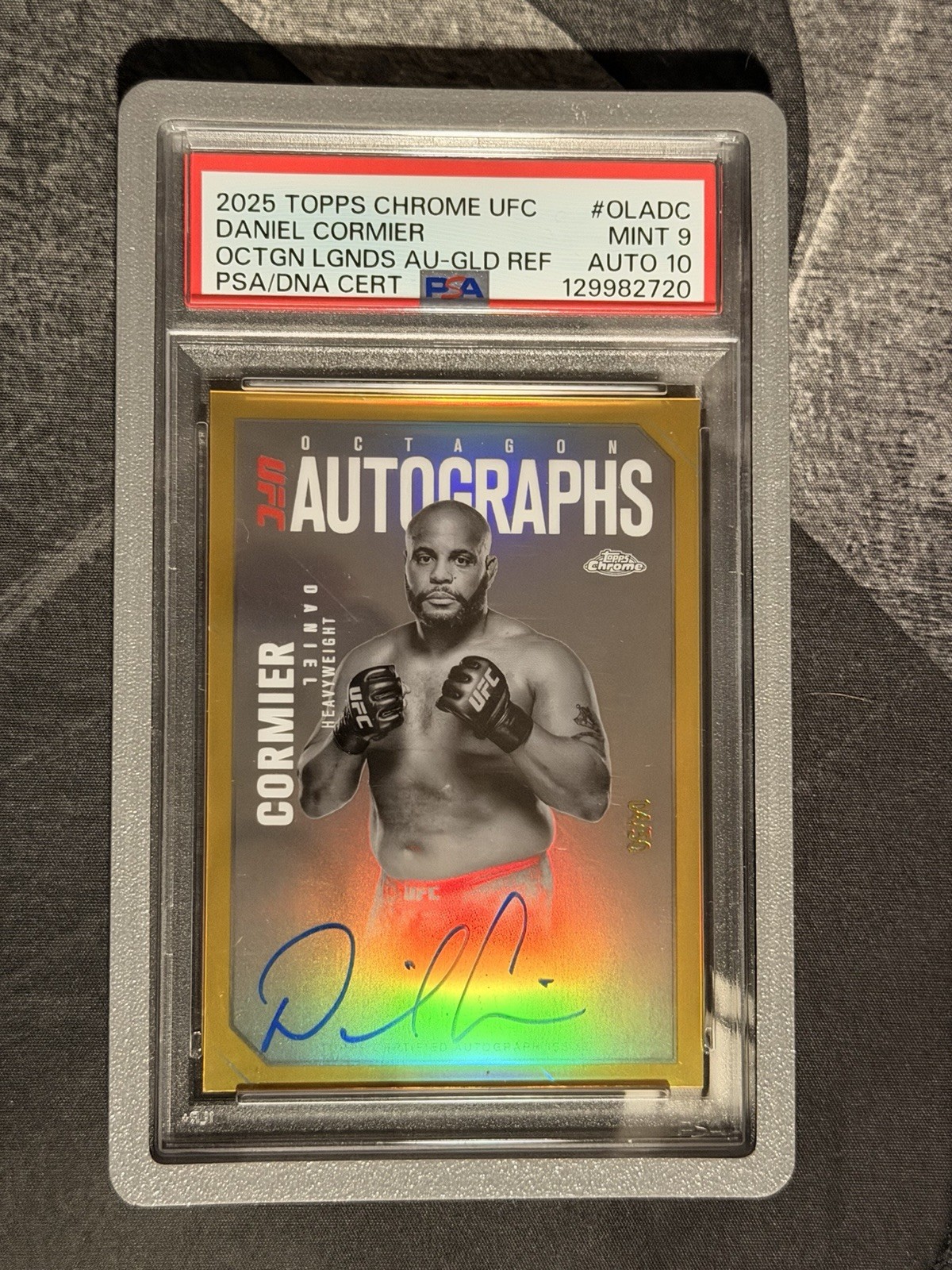 2025 Topps Chrome UFC Octagon Legends Autographs Daniel Cormier /50 PSA 9
