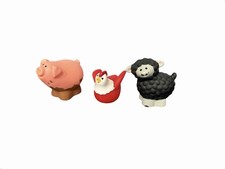 Fisher Price Little People Farm Animals Black Sheep Red Rooster & Muddy Pig