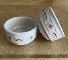 LONGABERGER POTTERY Traditions RED 3” RAMEKINS Small SIDE Dip BOWL Custard Diner — photo 1