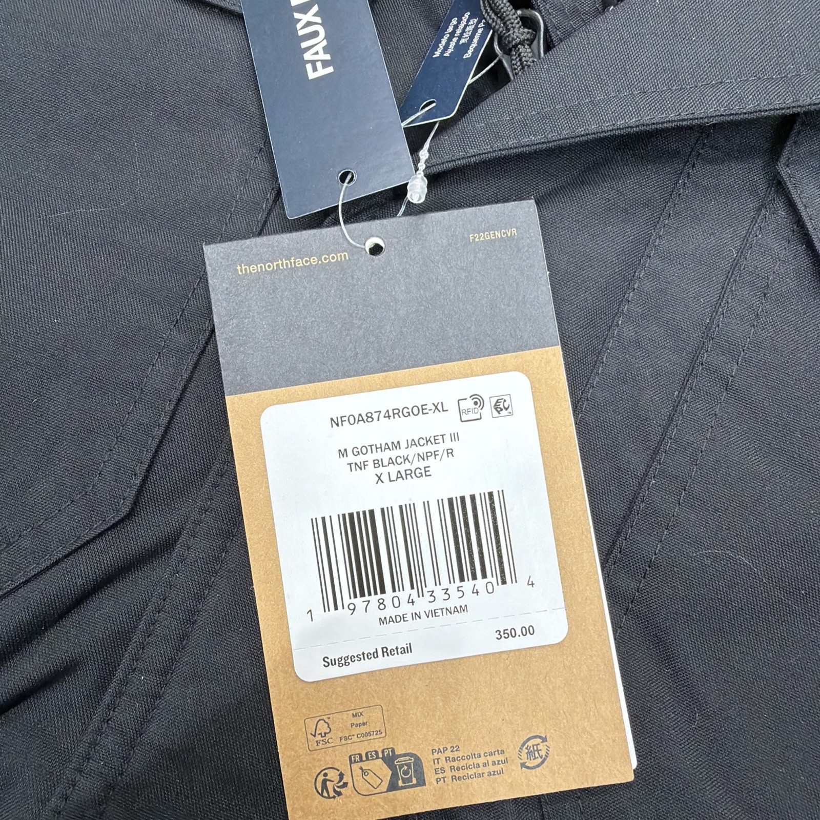 The North Face Men's Gotham Jacket III Black 600 Fill NWT Size XL $350 MSRP thumbnail 12