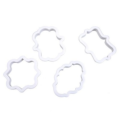 4Pcs Cookie Cutter Set Plastic Biscuit Mould Fondant Cake Tools Fondant Mold CR