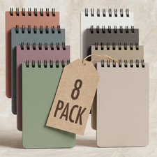Aesthetic Pocket Notebooks Set of 8 - Small 3X5 Spiral Notepads with Lined Pages