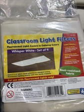 20 Classroom Light Filters For Fluorescent Lights, 2x4 Attaches Via Magnet
