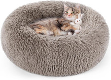 Camas para gatos de interior 20pulgadas lavables a maquina redondas y esponjosas