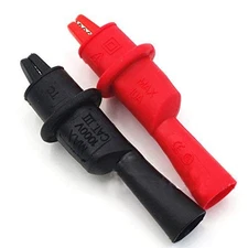 AC15 Insulated Test Probe Push On Alligator Clips Crocodile Clamps Red,Black