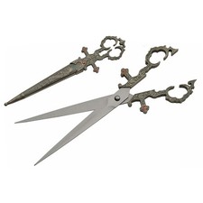 Rite Edge 10.25" Silver Renaissance Scissors – Stainless Steel Blade with Decora