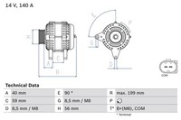 Bosch 0 986 081 160 Generator FüR Audi Seat Skoda Vw
