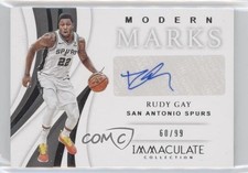 2018-19 Panini Immaculate Modern Marks 60/99 Rudy Gay #MM-RGY Auto 0g27