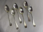 LUNT SHELL 1888 SET 6 STERLING SILVER DEMITASSE SPOONS 4 1/8" UNMONOGRAMMED