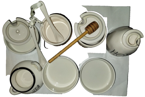 Rae Dunn Artisan By Magenta Lot Of 12 Piece Condiment Set - Picture 2 of 6
