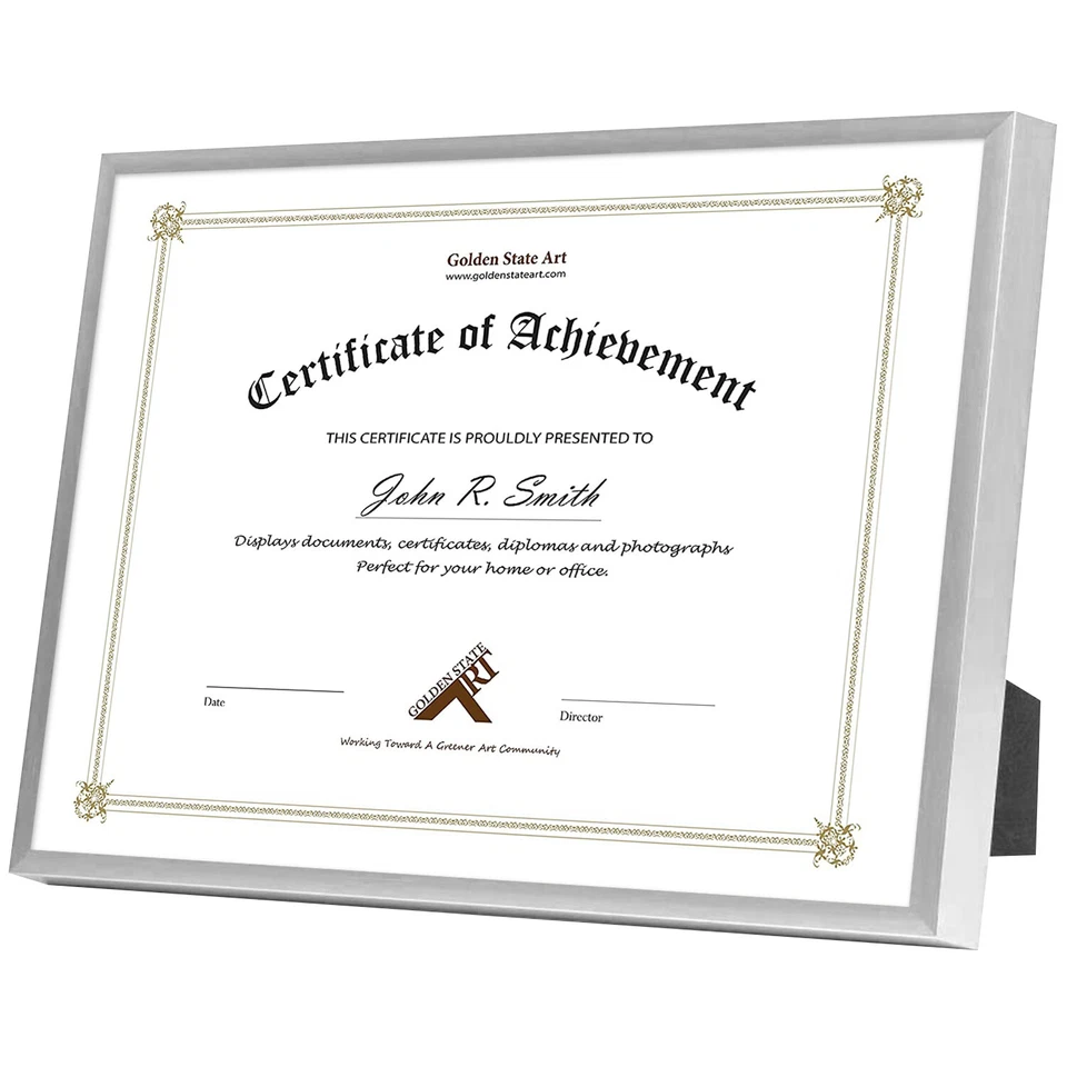 Caballete con marco de aluminio 8,5x11 soporte de mesa para documentos certificados graduaciones Foto 2 de 4