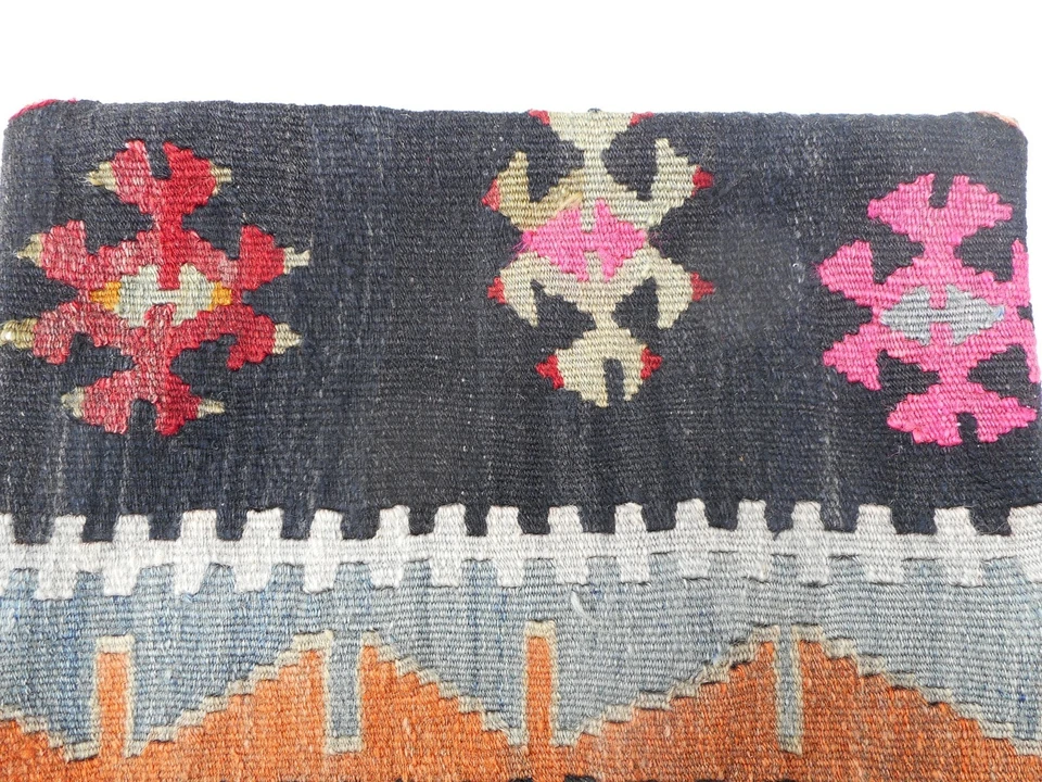 Funda de Almohada Kilim Única 16x16" Funda de Alfombra Kilim Cremallera Oculta Increíble Trabajo Foto 4 de 4