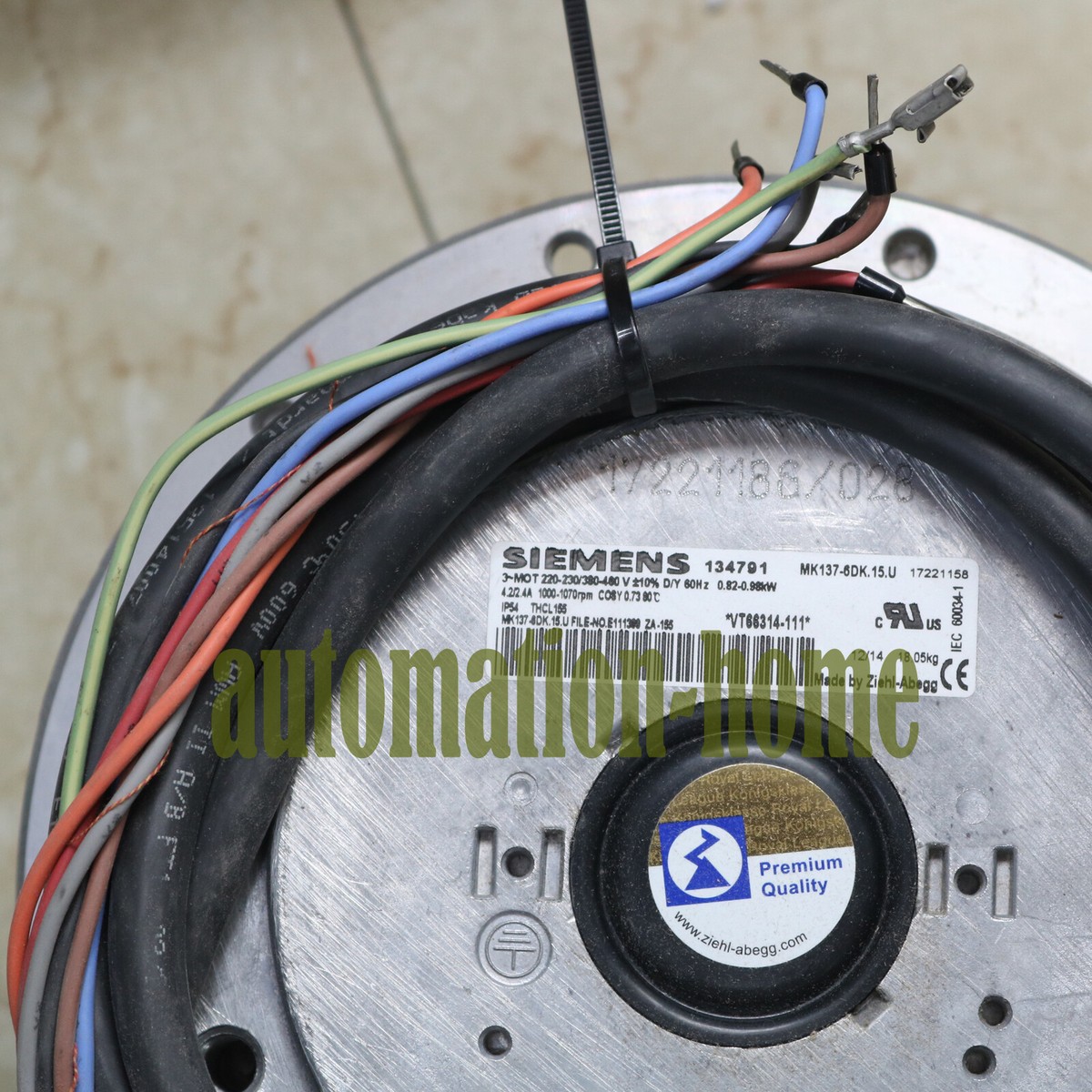 Ziehl-abegg MK137-6DK.15.U 220V~480V IP54 4.2A 3~ 0.82KW Ziehl-abegg MK137-6DK.15.U 220V~480V IP54 4.2A 3~ 0.82KW