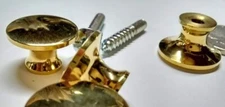 4 Small Solid Brass Knob for drawer/jewelry boxes.3/4 Inch Diameter. (4 knobs)