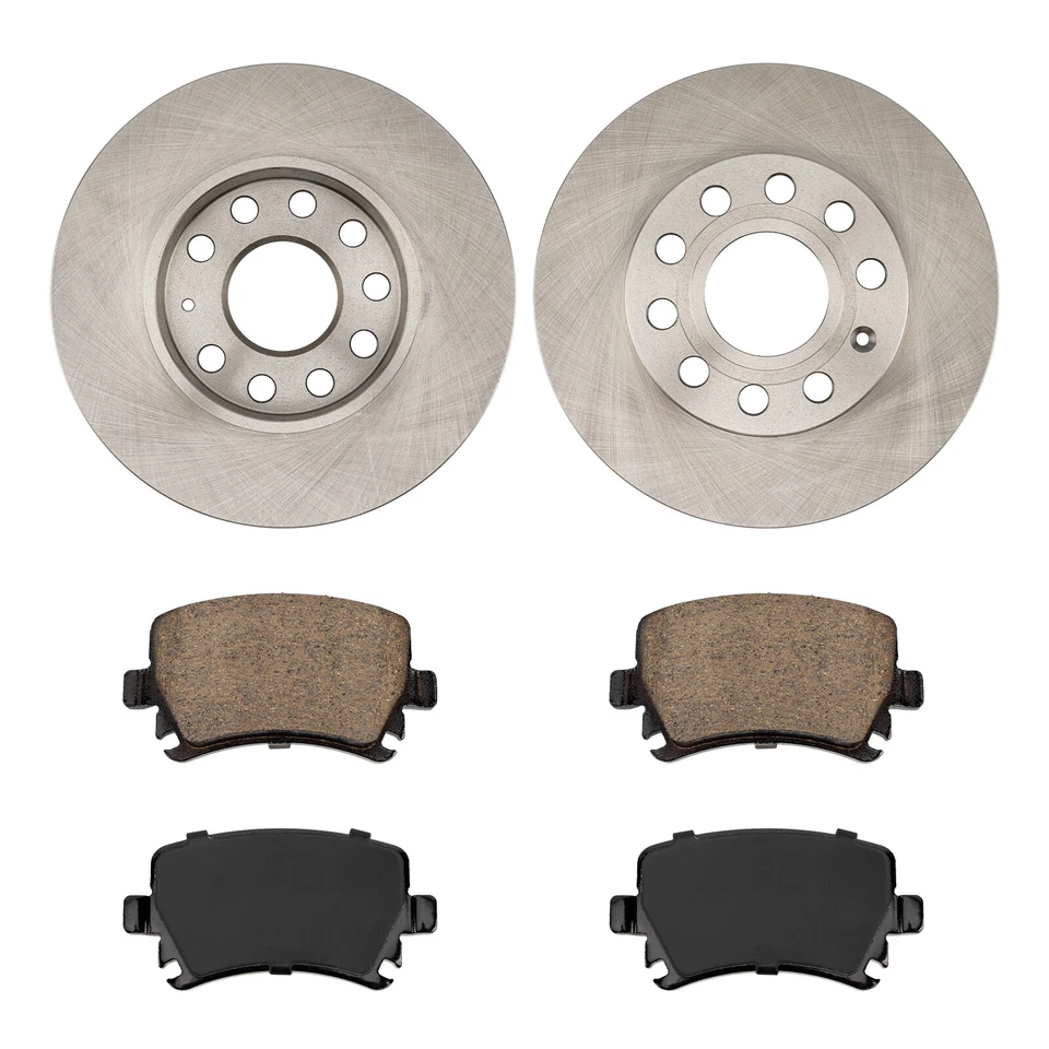 Pair Rear Brake Rotors Brake Pads for Audi A3 2008 Volkswagen Rabbit 2006-2009 - Image 2 of 4