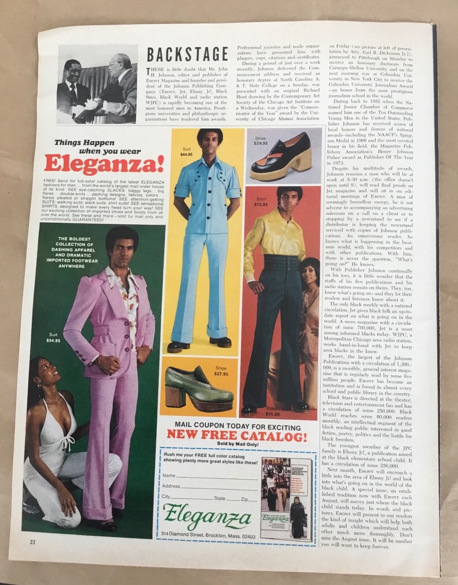 Eleganza! ad 1974 vintage print ad 1970s retro art fashion hippie