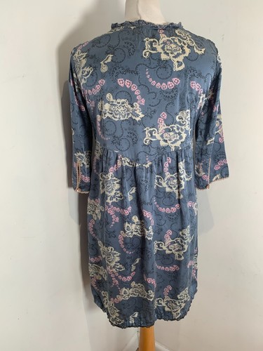 Odd Molly silk tunic dress Size 1 UK 8 VGC print pattern ruffle lace trim floral - Picture 7 of 10
