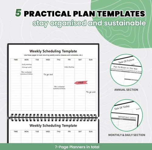 Reusable Smart Notebook Digital Notepad Lined Dotted Erasable Pen Modern - Picture 5 of 9