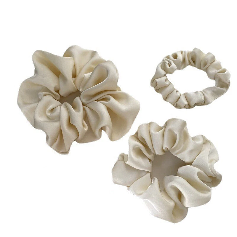 3 Sizes Women Girl Solid Color Hair Tie Elastic Hair Accessory Ring Scrunchie - Image 4 of 4
