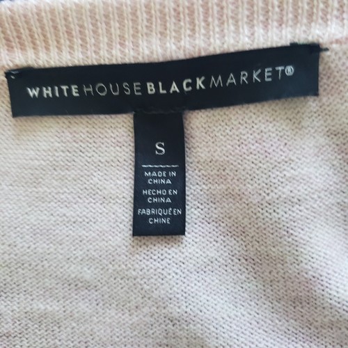 WHBM Cardigan Sweater Size S Powder Pink L/S Cropped Demure Girlhood Cottagecore - Picture 3 of 8