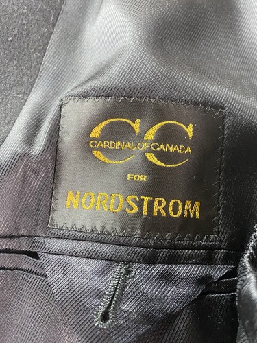 Cardinal of Canada Overcoat Mens 46 R Black Wool Tweed David Nordstrom Pea Coat - Picture 11 of 14