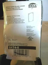 Bell Outdoor 5174-0 Single Gang Blank Cover NEW Suitable For Wet Locations