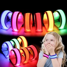 6PCS Glow in the Dark Wristbands, Multicolor Light up Bracelets LED Wristbands f