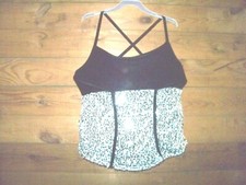 Curtain Call Black Velour and Silver Sequins Dance Top Size Adult Medium EUC  