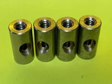4 Round Cylindrical Coupling Connection Nut Stainless Steel 1/4-20 Thread(24A49)