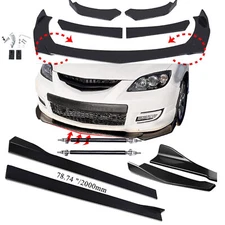 Front Bumper Chin Lip Splitter Spoiler Body Kit+Strut Rods For Acura TLX RSX ILX