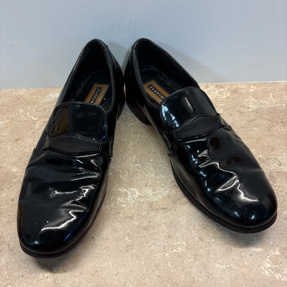 Florsheim Shoes Men 38 Penny Loafers Slip On Flats 449705 Black Patent Leather - Image 2 of 4