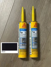 2 Pack Sikaflex 1A Polyurethane Construction Sealant Caulk, Black, In Date