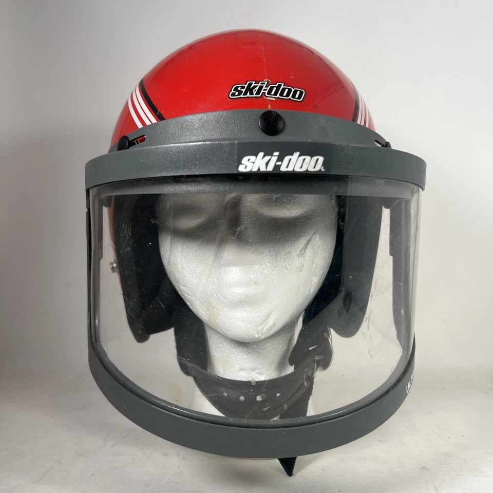 VINTAGE SKI DOO OPEN FACE HELMET WITH FLIP VISOR Size Small - Image 2 of 4