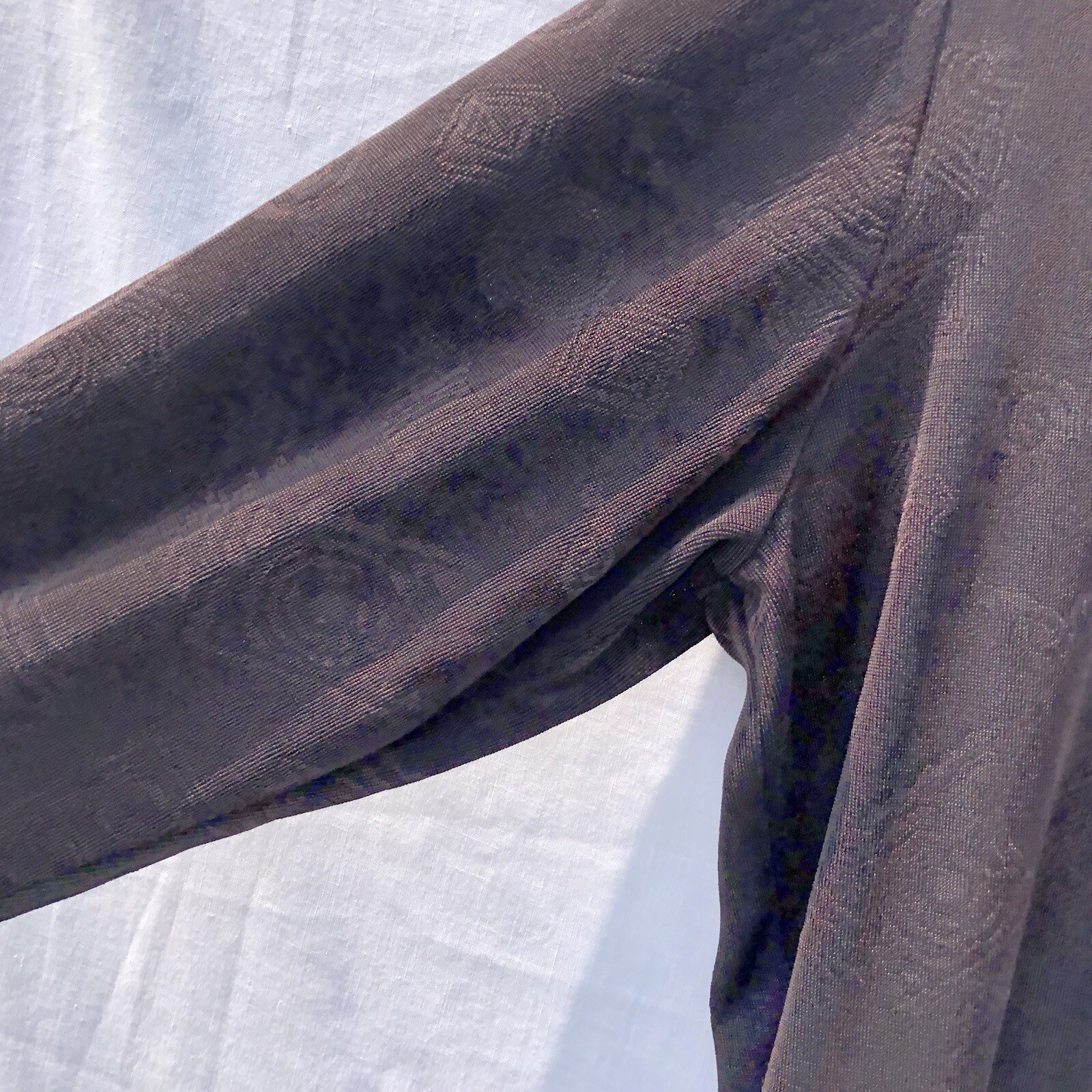 Black Patterned Knit One Button Shirt Chico's Tra… - image 3