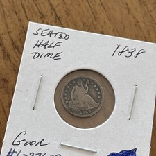 1838 Silver Seated LIBERTY Half Dime.