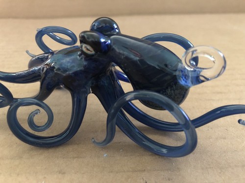 KUNSTVOLLES ZUHAUSE Jennifer Umphress SAPHIR OKTOPUS Kunst Glas Figur Ornament - Bild 13 von 19