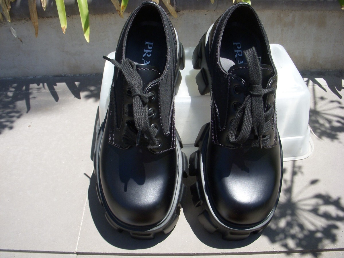Prada Monolith Brushed Rois Leather/ReNylon Derbys Men's UK5 Prada Monolith Brushed Rois Leather/ReNylon Derbys Men's UK5