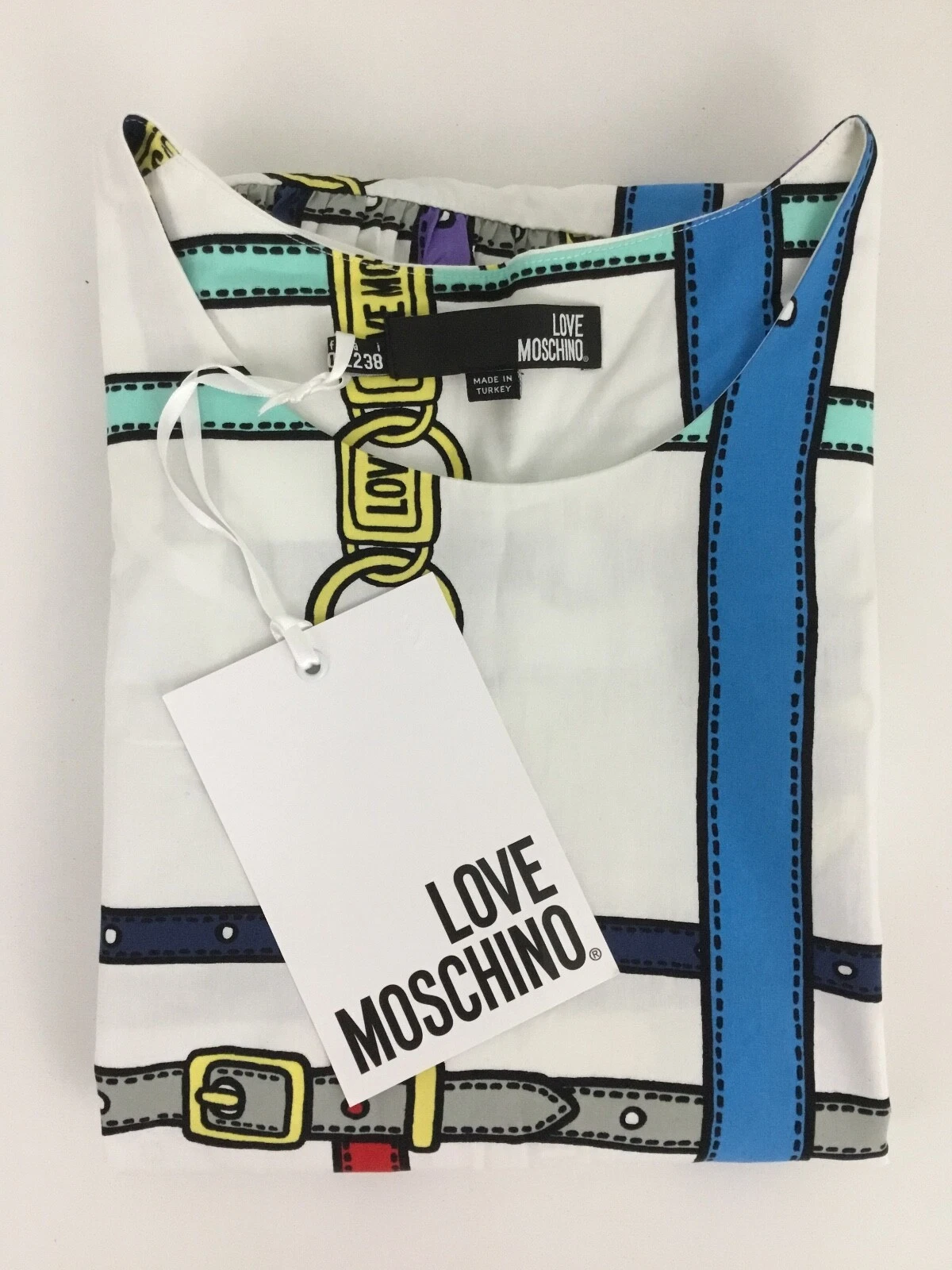 Abito LOVE MOSCHINO cintura stampa logo stile oversize lunghezza ginocchio