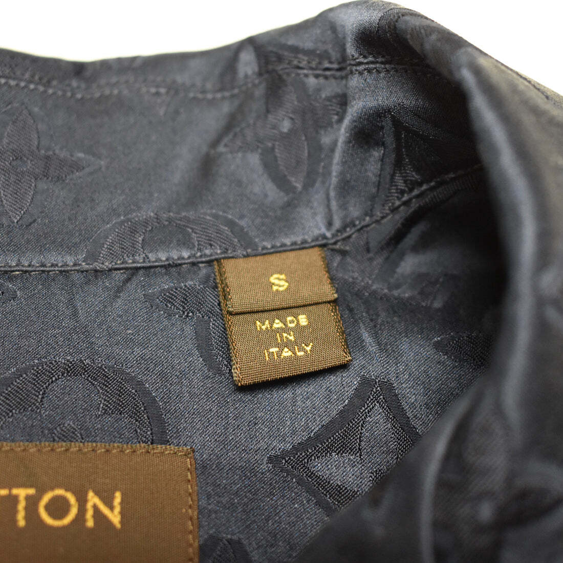 NWT Supreme Louis Vuitton SS17 Monogram Pajama Shirt Silk Navy Men's S AUTHENTIC image 9