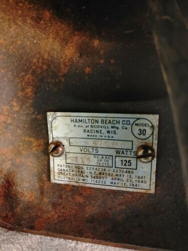 Hamilton Beach Milkshake Mixer Model #30 Jadeite Porcelain Cast Iron FOR PARTS - Picture 8 of 8